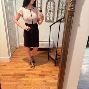 Elegant Pink and Black Mini Dress